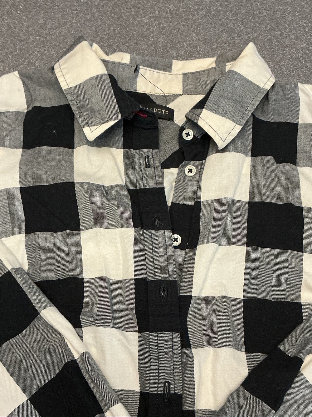 Talbots Black and White Buffalo Check Button-Down Shirt